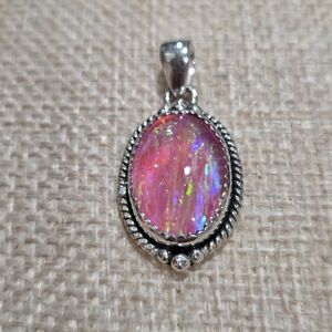 Elegant Pink Opal Pendant Necklace